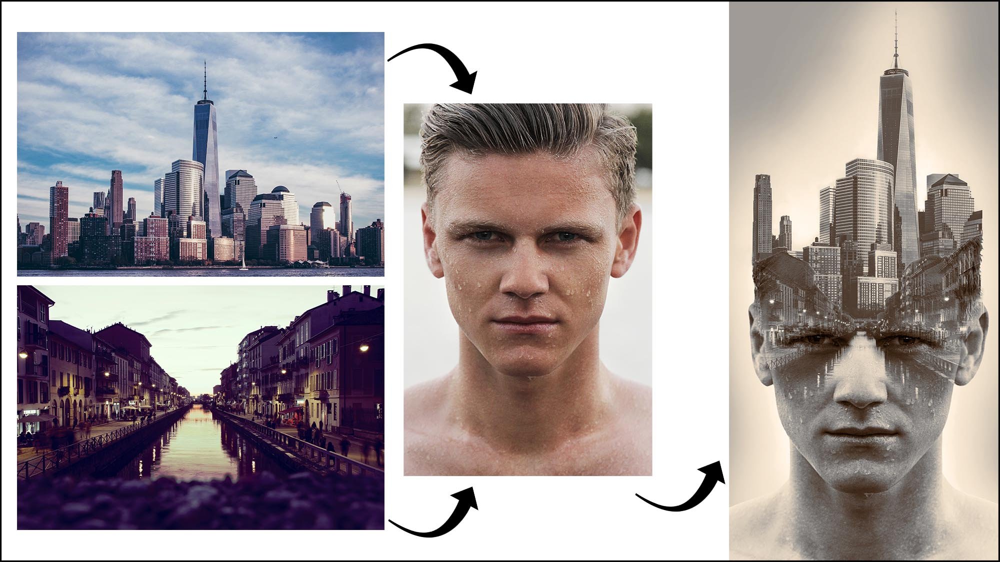 Composite of 3 images created in Photoshop