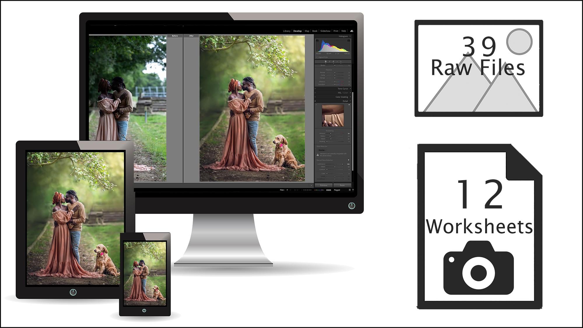 PC, Tablet, Phone graphic showing downloadable content