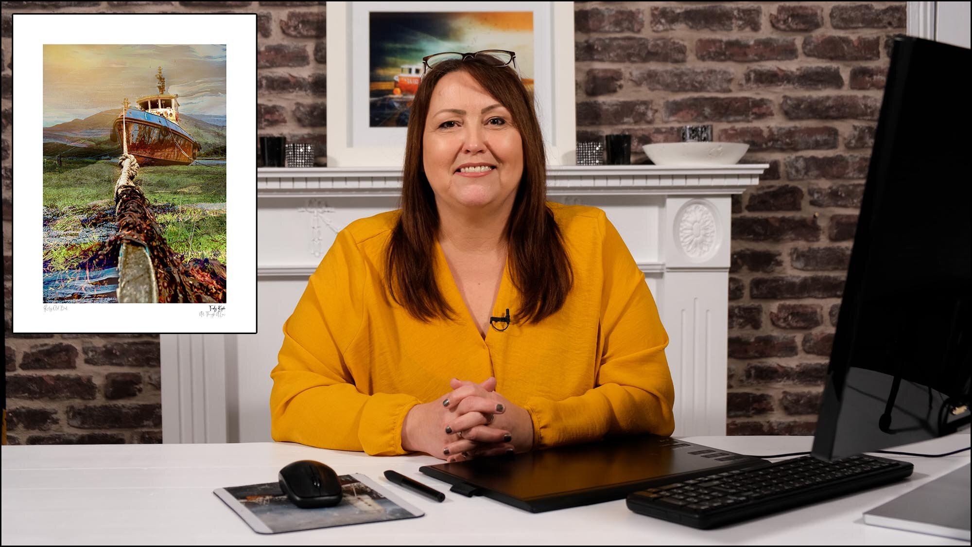 Trudy in front of screen introducing the Fine Art Photography course
