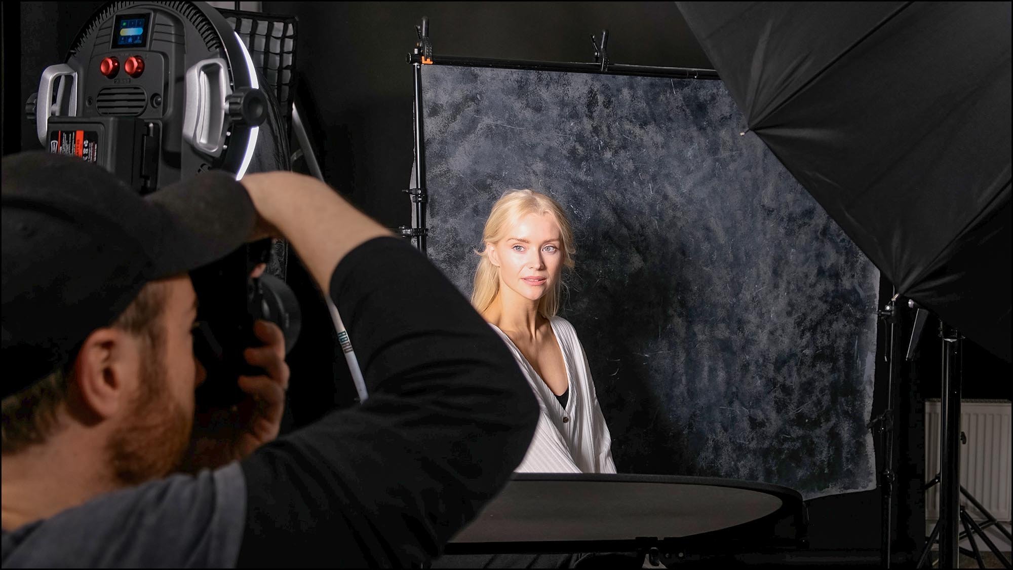 Behind the scenes look at a headshot photography shoot