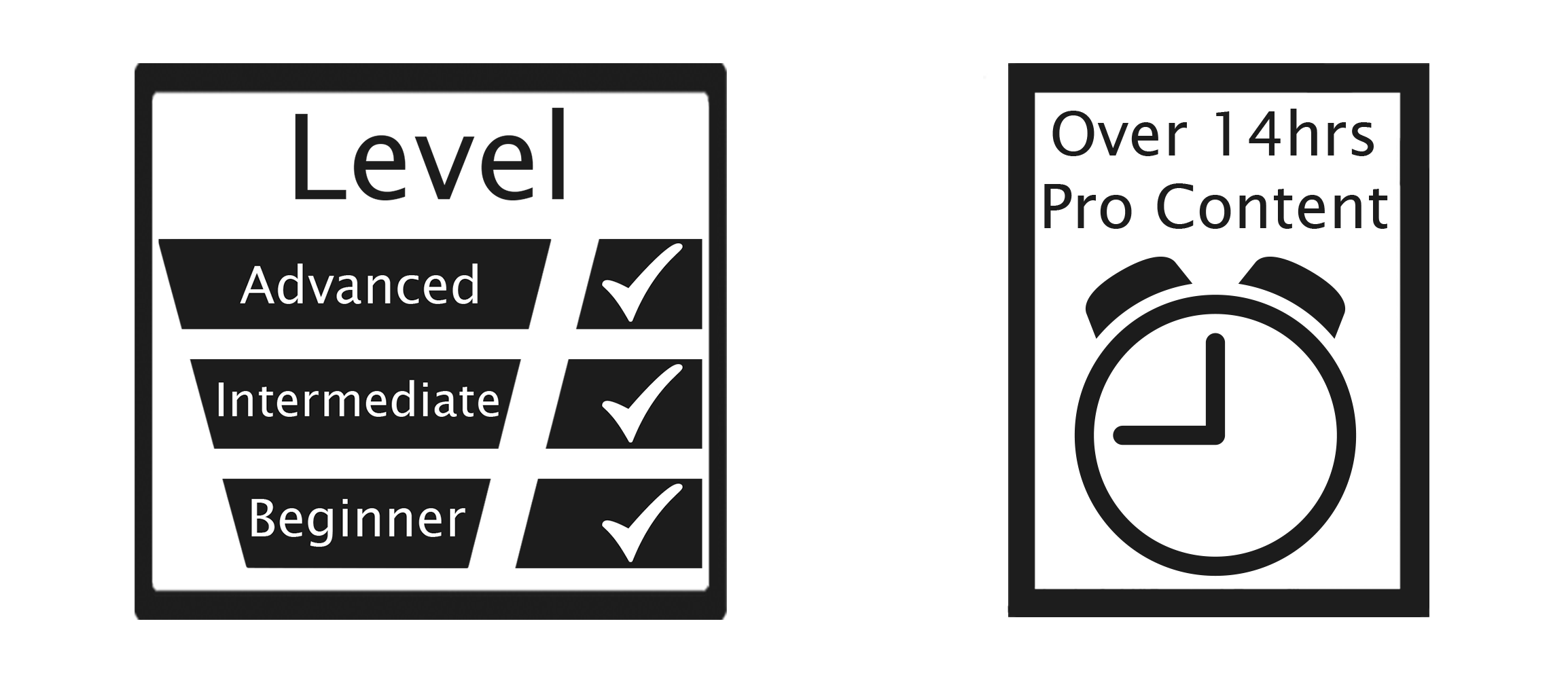 Beginner level and hours content graphic